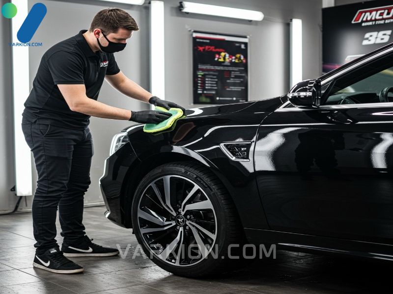 a-professional-detailer-applies-a-shimmering-car-wax-to-a-luxury-black-sedan-in-a-well-lit-garage