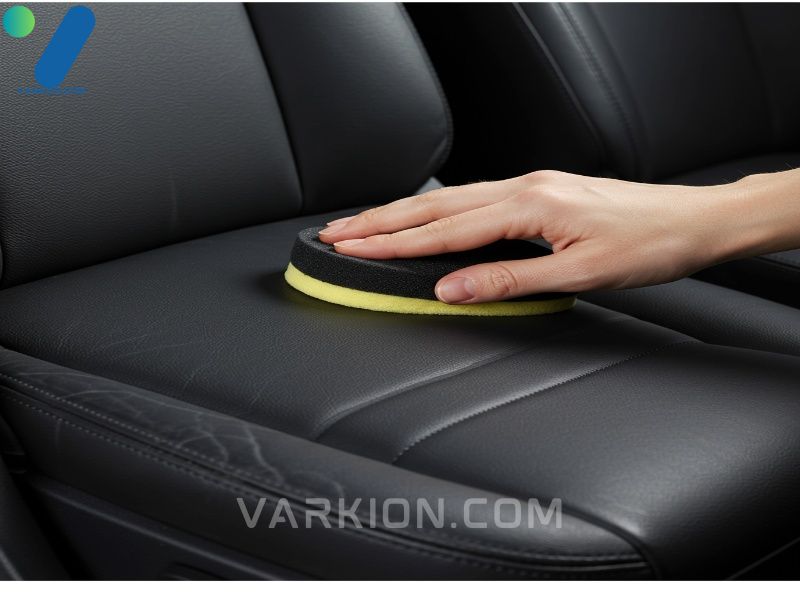 applying-leather-conditioner-after-using-the-best-car-seat-cleaner-to-protect-and-restore-the-leather-upholstery