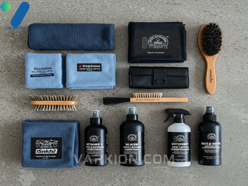 auto-leather-detailing-tools-microfiber-towels-horsehair-brush-cleaner-and-conditioner