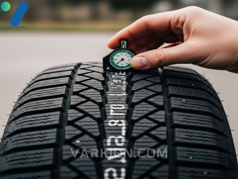checking-the-tread-depth-on-one-of-the-best-winter-tires-for-trucks-to-ensure-safety-and-longevity