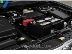 clean-automotive-battery-securely-installed-in-a-clean-engine-bay