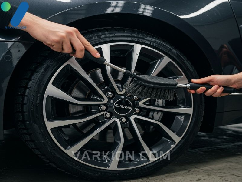 close-up-action-shot-of-a-detailer-cleaning-alloy-wheel-spokes-with-a-specialized-brush