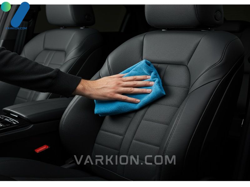 close-up-of-a-hand-with-a-microfiber-mitt-wiping-the-bolster-of-a-perfectly-clean-car-seat