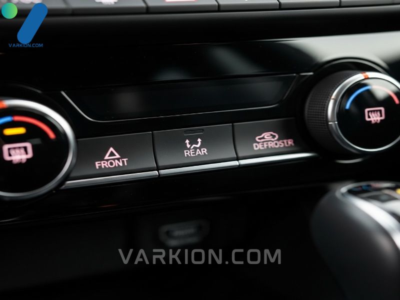 close-up-of-car-climate-control-panel-showing-the-essential-defrost-button-in-car-symbols-for-front-windshield-defroster-and-rear-defroster