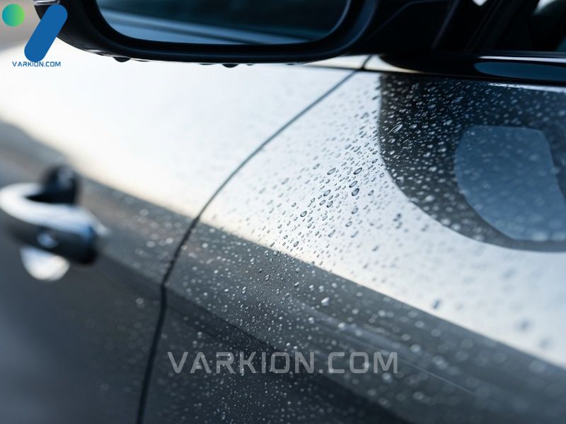 coche-con-revestimiento-ceramico-en-san-antonio-el-agua-forma-perlas-perfectas-en-la-puerta