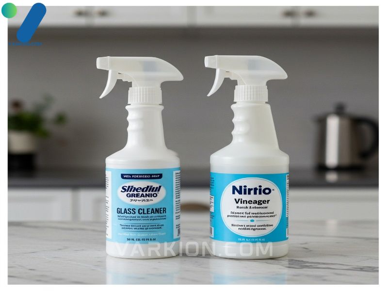 commercial-glass-cleaner-spray-bottle-next-to-a-diy-vinegar-mixture-spray-bottle