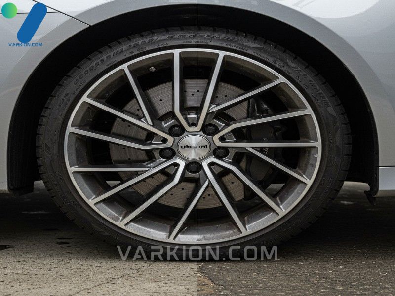 comparison-showing-the-low-dust-advantage-of-the-best-ceramic-brake-pads-versus-standard-metallic-pads-on-a-vehicles-alloy-wheel