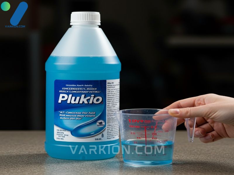 concentrated-washer-fluid-bottle-next-to-a-measuring-cup-for-dilution