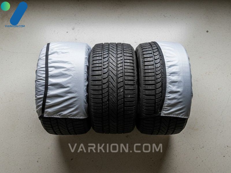 cuatro-neumaticos-de-nieve-apilados-y-cubiertos-en-un-garaje-para-almacenamiento-fuera-de-temporada