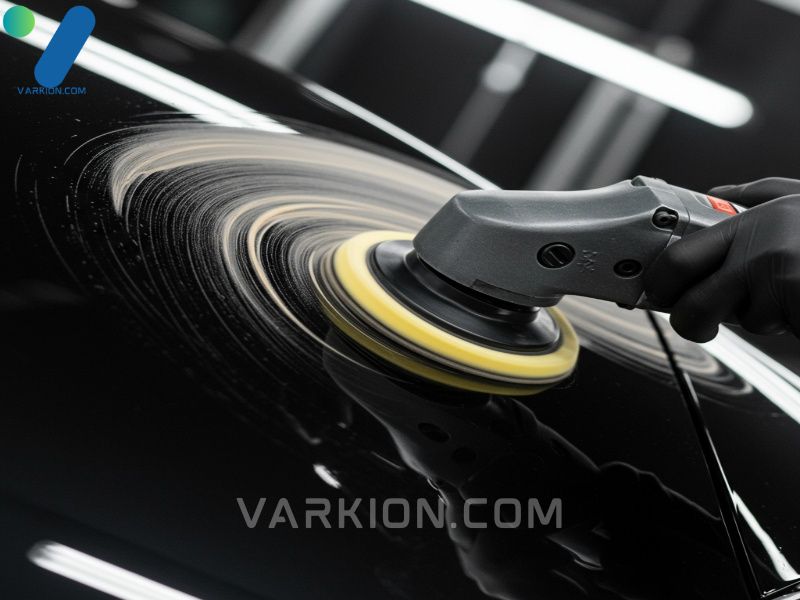 da-polisher-applying-compound-in-a-cross-hatch-pattern-on-a-dark-car-panel