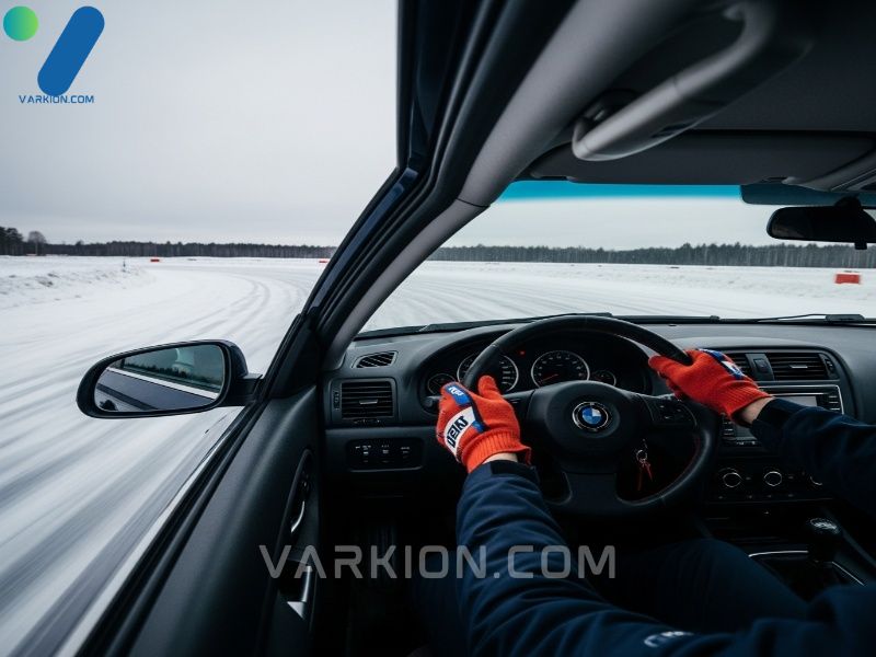 demonstration-of-counter-steering-to-correct-a-rear-wheel-skid-while-driving-on-ice