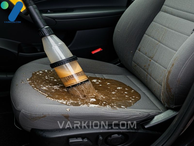detailer-extracting-dirty-brown-water-from-a-gray-fabric-car-seat