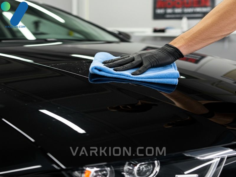 detailer-performing-panel-wipe-preparation-on-black-vinyl-car-before-applying-the-best-black-vinyl-car-ceramic-coating
