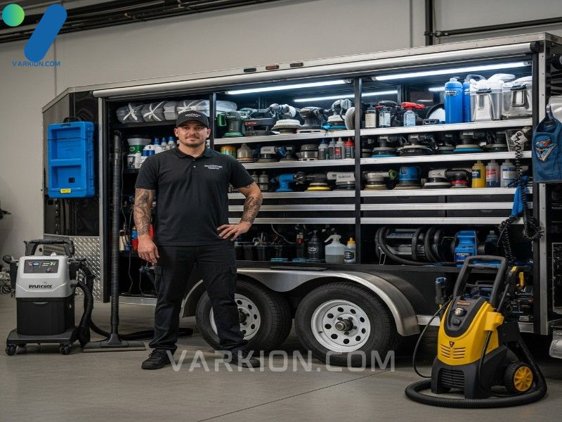 detailer-profesional-junto-a-su-remolque-de-detailing-totalmente-equipado-y-organizado