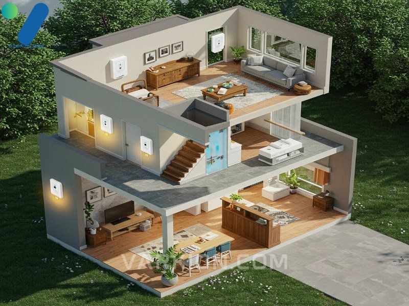 diagram-illustrating-multi-room-temperature-balancing-using-ecobee-remote-sensors-in-a-two-story-house