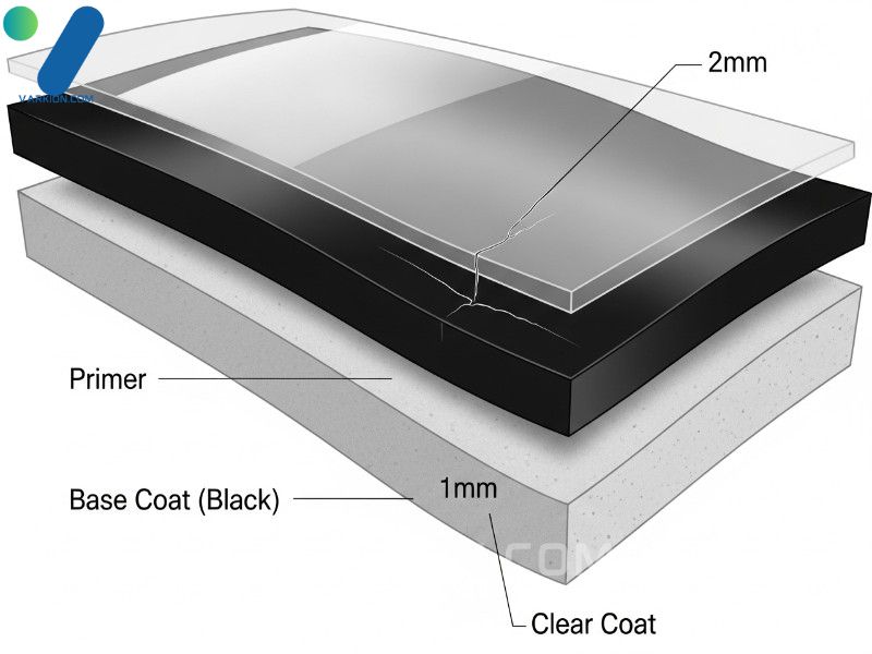 diagrama-de-primer-base-coat-negra-y-clear-coat-con-un-rasguno-superficial-en-el-clear-coat