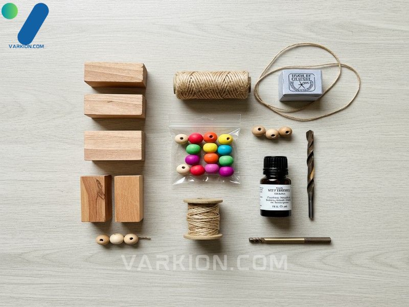 diy-wood-car-freshener-kit-components-cedar-blocks-colorful-beads-essential-oil-and-twine