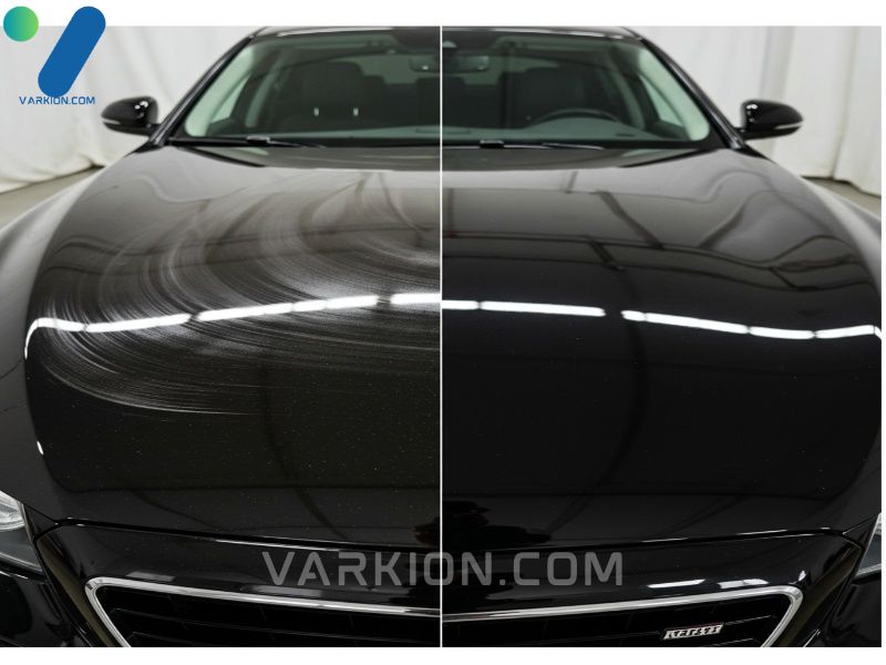 dramatic-beforeafter-of-a-black-car-hood-showing-dull-swirled-paint-corrected-to-a-perfect-gloss
