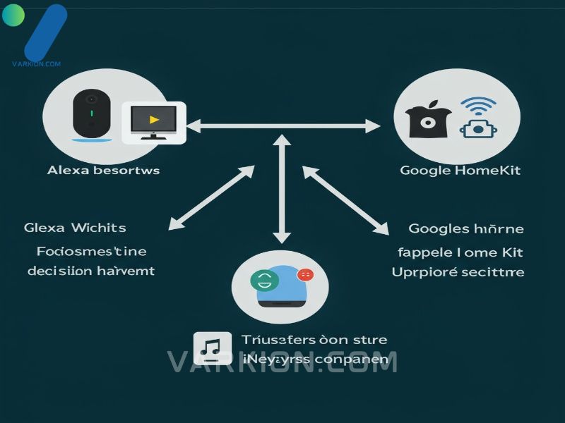grafico-de-alta-energia-con-tres-caminos-ramificados-alexa-google-home-apple-homekit-desde-un-punto-de-decision-central
