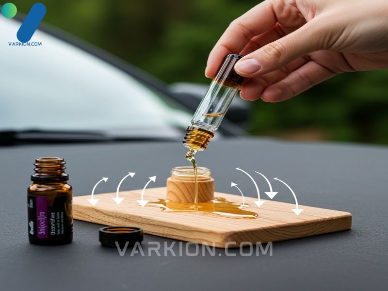 hand-applying-essential-oil-to-refresh-a-wooden-car-air-freshener