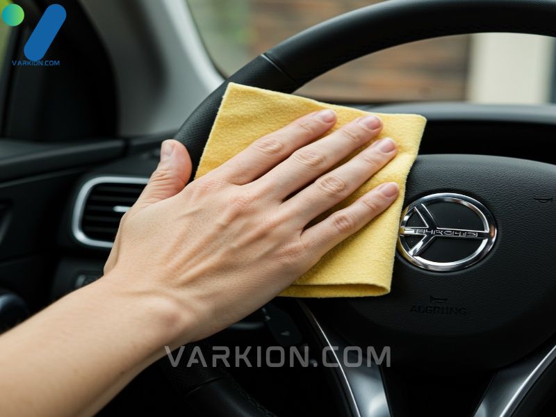 hand-wiping-a-leather-wrapped-steering-wheel-with-a-leather-wipe