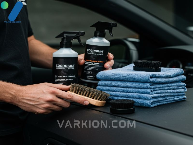 hands-holding-detailing-brushes-microfiber-towels-and-interior-car-cleaner