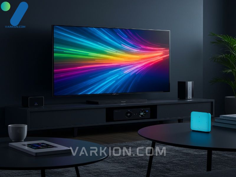 high-technology-gadgets-for-home-entertainment-and-smart-living-featuring-a-large-oled-screen