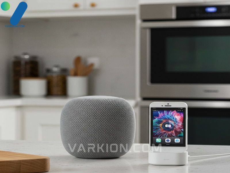 homepod-mini-gris-espacial-en-una-encimera-de-cocina-moderna-destacando-el-control-por-voz