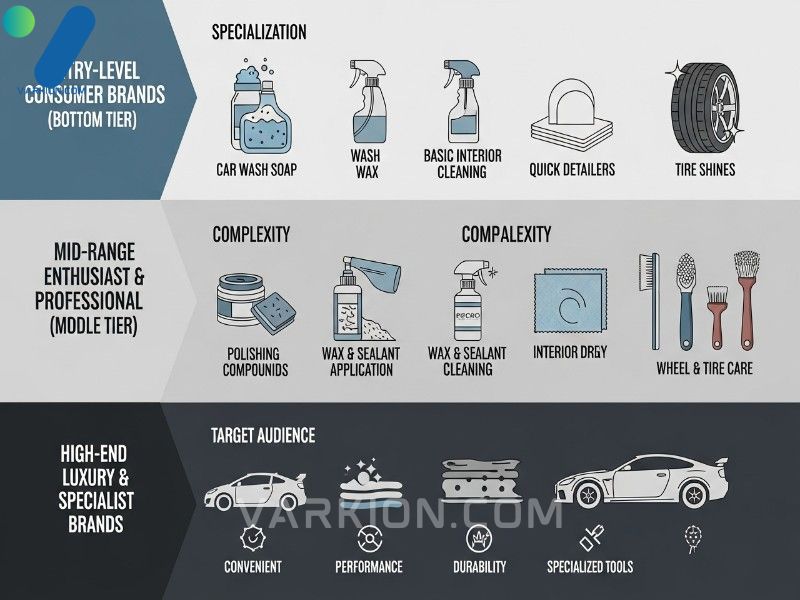 infografia-de-tres-niveles-de-marcas-de-detallado-automotriz-por-especializacion