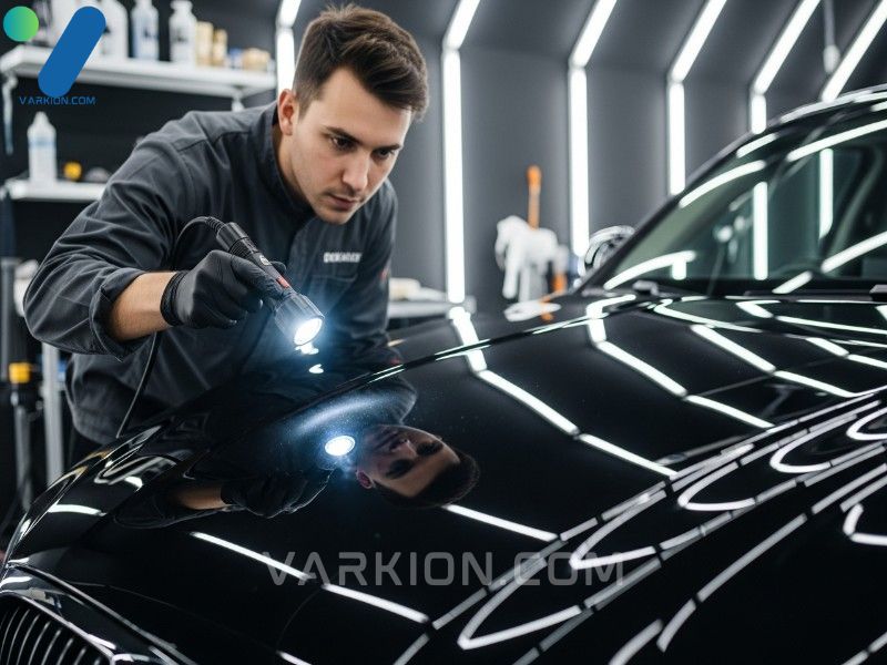 inspeccion-final-de-la-pintura-protegida-con-recubrimiento-ceramico-usando-una-luz-led