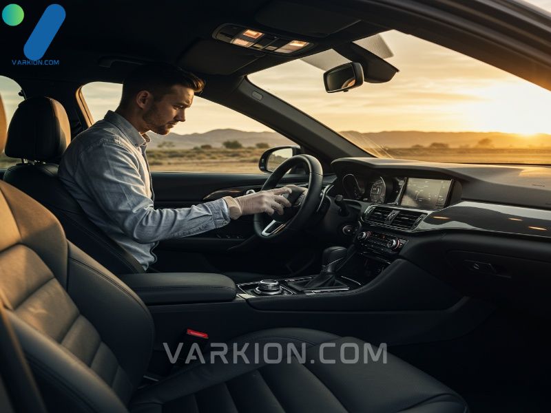 interior-shot-of-a-spotlessly-clean-car-with-conditioned-leather-seats-and-a-matte-dashboard-glowing-in-warm-sunset-light