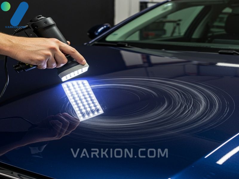 led-inspection-light-highlights-swirl-marks-and-scratches-on-a-dark-blue-car-panel