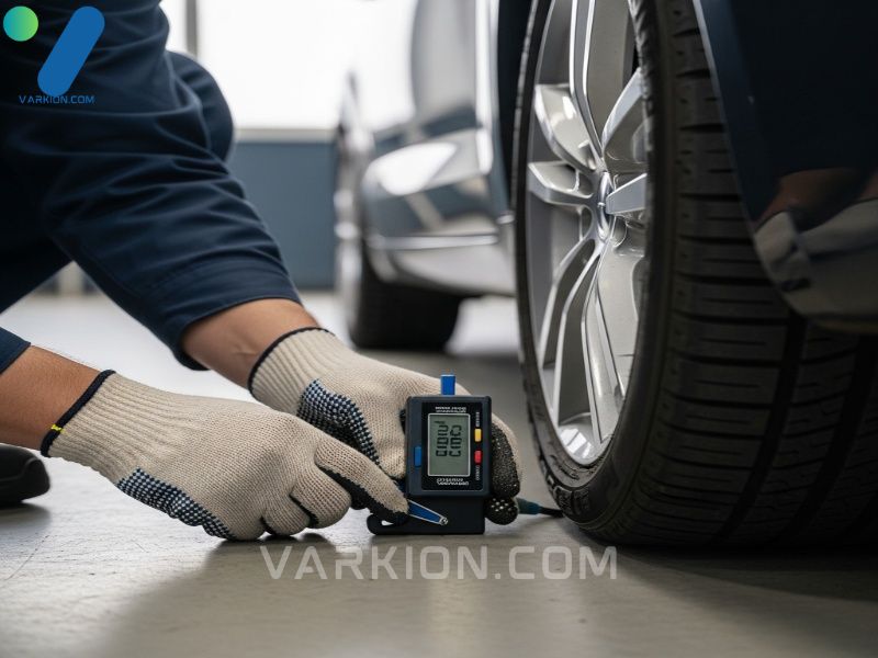 mecanico-revisando-la-presion-y-profundidad-de-la-banda-de-rodadura-del-neumatico-con-un-medidor-digital