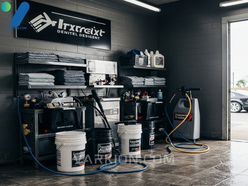 organized-professional-car-detailing-bay-with-pressure-washer-wash-buckets-and-stacked-towels