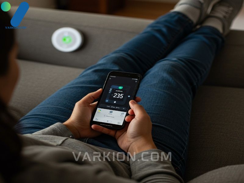 persona-en-un-sofa-usando-un-smartphone-para-ajustar-un-termostato-inteligente-y-cambiar-el-color-de-las-luces-led