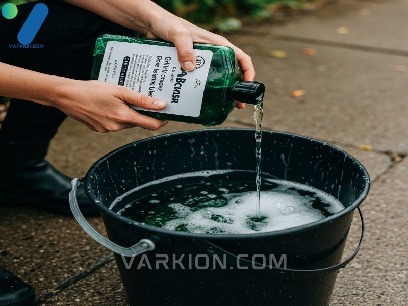 pouring-concentrated-green-car-wash-soap-into-a-bucket
