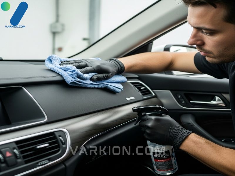 professional-detailer-applying-car-detailing-cleaners-to-an-automotive-dashboard