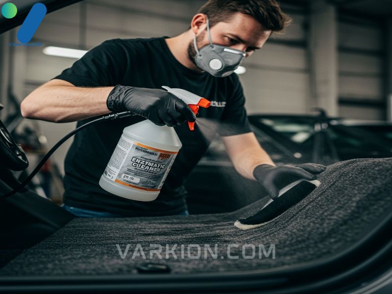 professional-detailer-using-an-enzymatic-cleaner-the-best-auto-odor-eliminator-to-treat-pet-odors-saturated-deep-into-the-car-carpet