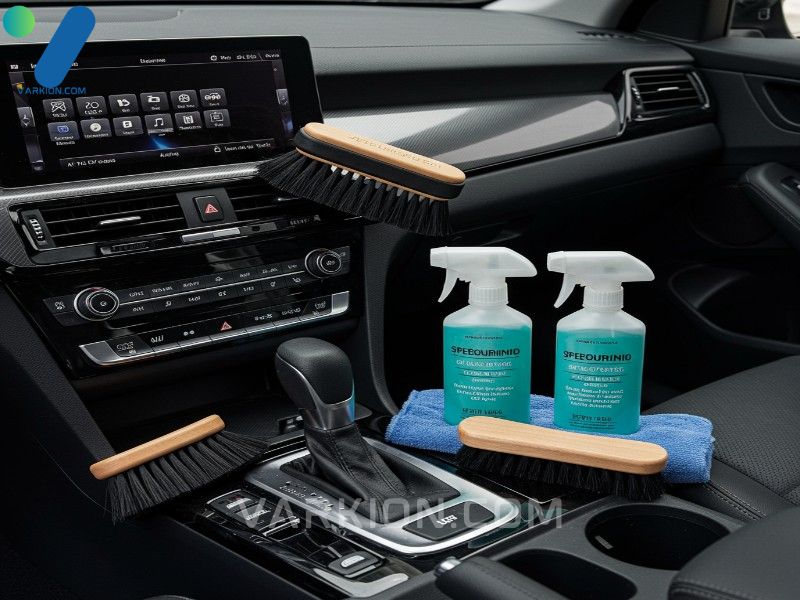 specialized-brushes-and-cloths-cleaning-the-dashboard-and-center-console-of-a-car