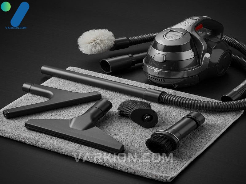 various-car-vacuum-attachments-crevice-tool-brush-hose-pet-hair-tool-laid-out-neatly-on-a-microfiber-towel