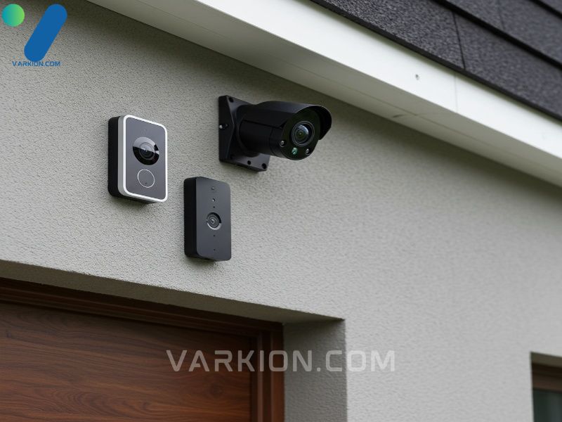 video-doorbell-and-discreet-outdoor-security-camera-mounted-under-an-eave